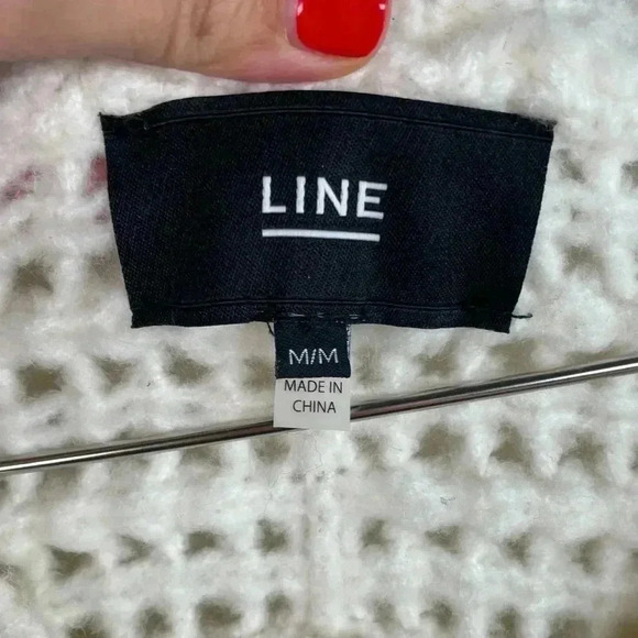 Line The Label White Wool Blend Crochet Knit Sweater - Picture 6 of 7